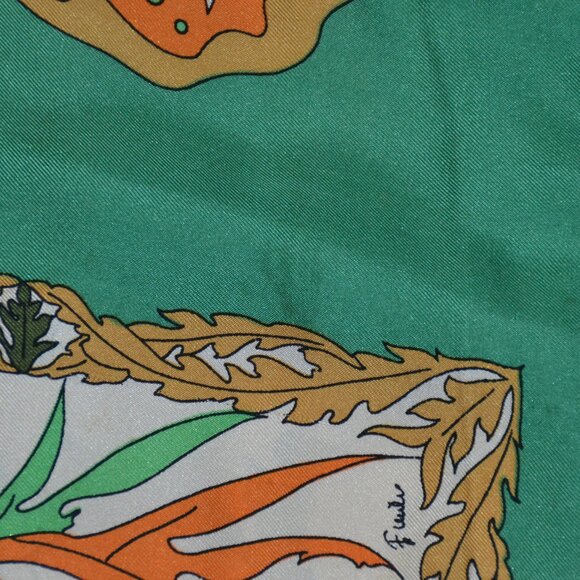 Vintage 1960s Emilio Pucci 100% Silk Blouse Green Orange Size 10 -XS SMALL/SMALL - Picture 8 of 15